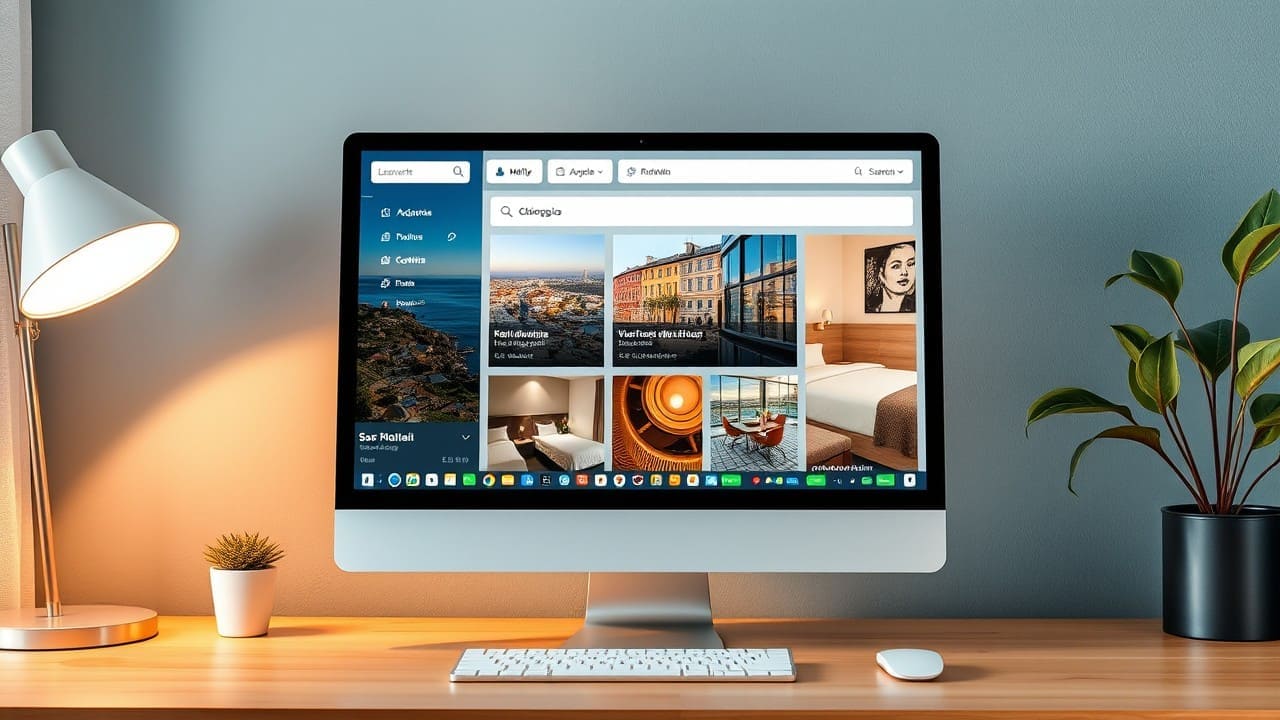Interfaccia di una piattaforma OTA per comparare opzioni di viaggio.
