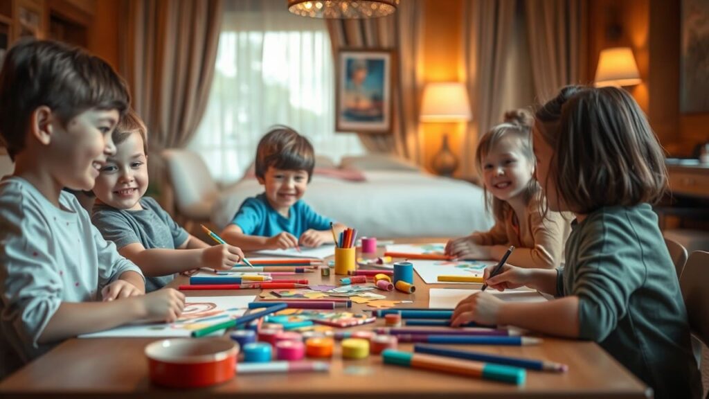 Hotel family-friendly: come attrarre famiglie in vacanza 2 Bambini che partecipano a un laboratorio creativo in un hotel