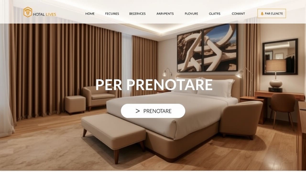 Immagine di un sito web di un hotel moderno e accattivante.