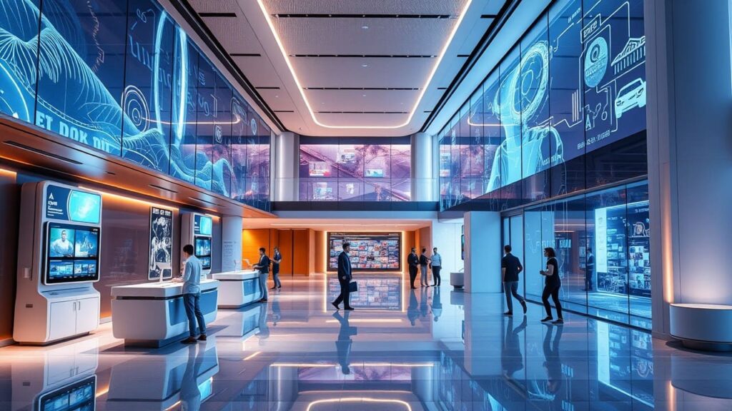 Tecnologie digitali in hotel per revenue management Hotel moderno con tecnologie digitali e AI in azione