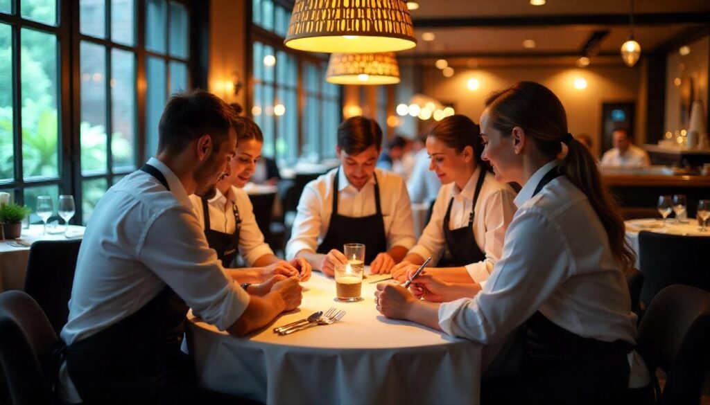 Gestione turni ristorante hotel Staff di un ristorante hotel organizza i turni di lavoro