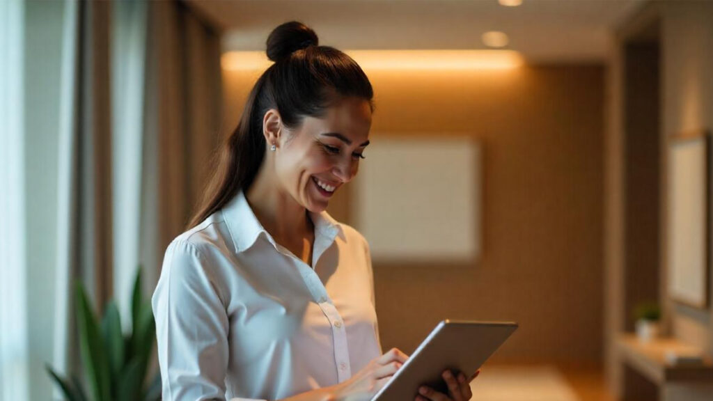 Software gestionale hotel per semplificare le operazioni quotidiane Dashboard software gestionale hotel su tablet e pc